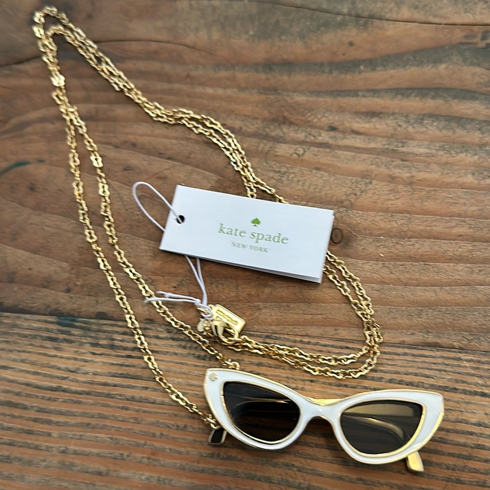 Kate Spade In the Shade White Multi Sunglass Pendant Necklace